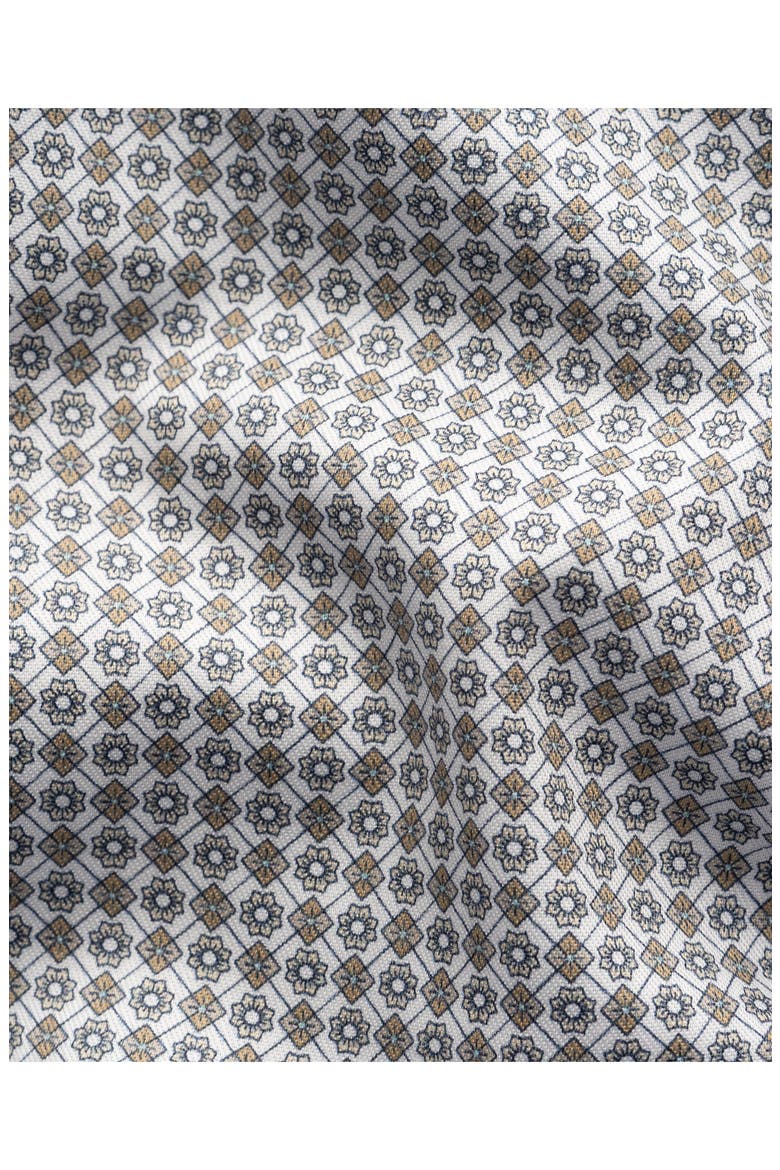 Slim Fit Micro Print Cotton Shirt, Alternate, color, MEDIUM BROWN