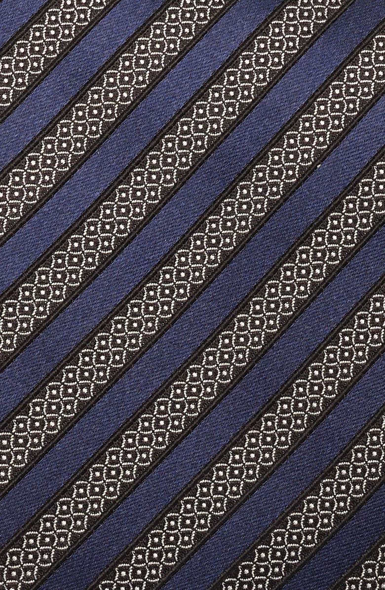ZEGNA TIES Stripe Silk & Cotton Tie, Alternate, color, Nvy Strp
