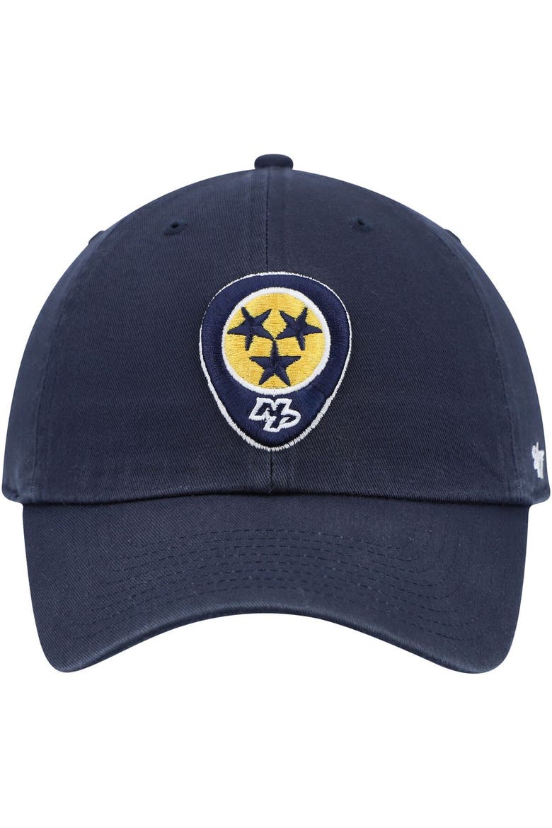 Men's '47 Navy Nashville Predators Logo Clean Up Adjustable Hat, Alternate, color, Navy