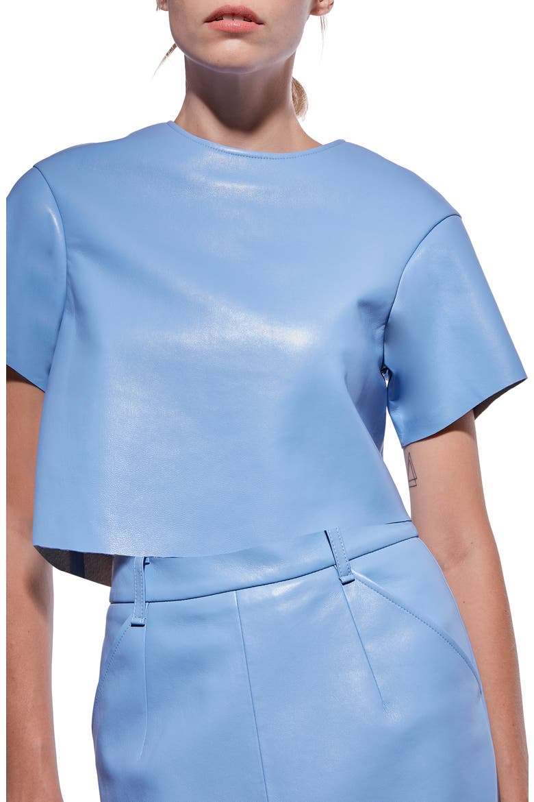 Beck Recycled Leather Tee, Main, color, POWDER BLUE