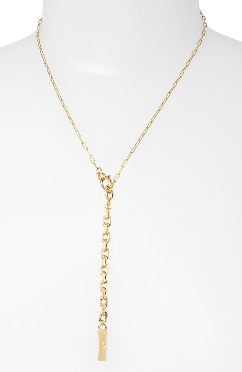 AllSaints Paper Clip Convertible Chain Necklace, Alternate, color, Gold