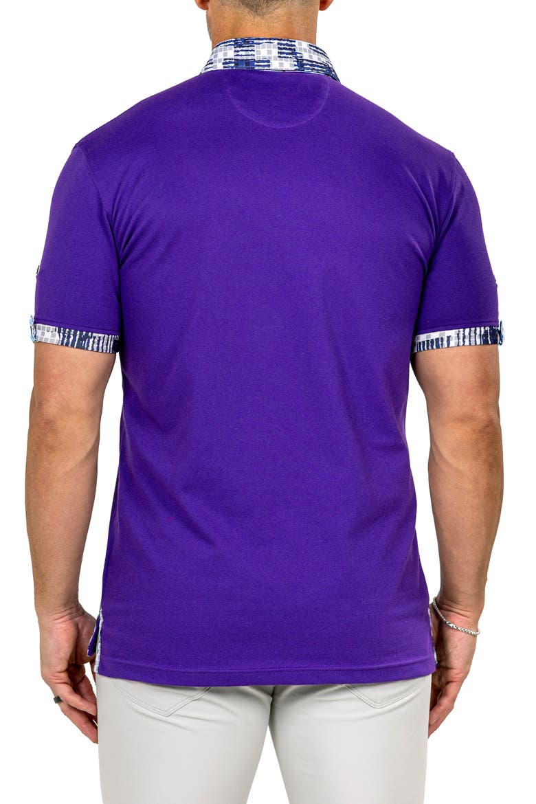 Newton Marthyr0030 Purple Button-Down Piqué Polo, Alternate, color, PURPLE