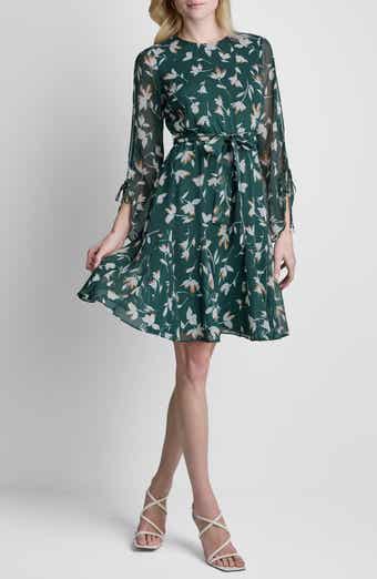 Floral Crinkle Chiffon Dress