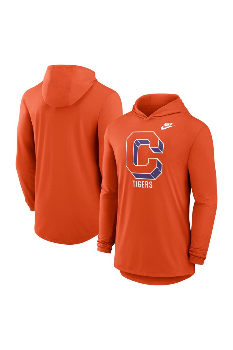 Men's Nike Orange Clemson Tigers Legacy Tri-Blend Dri-FIT Long Sleeve Hoodie T-Shirt, Main, color, Orange