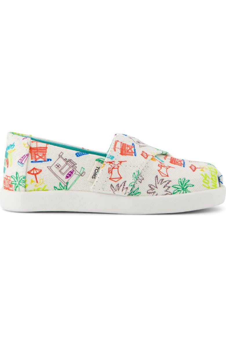 TOMS Kids' Alpargata Miami Alligator Sneaker, Alternate, color, White