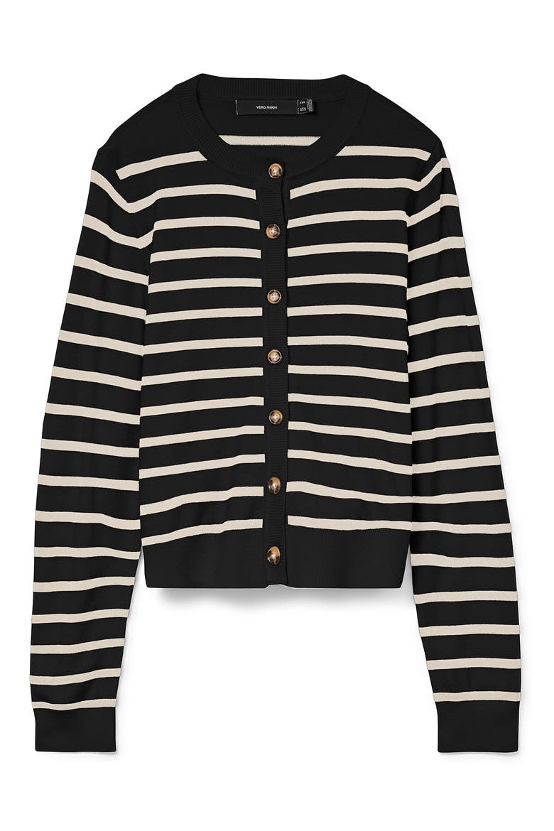 Saba Stripe Crop Cardigan, Alternate, color, BLACK STRIPES/BIRCH