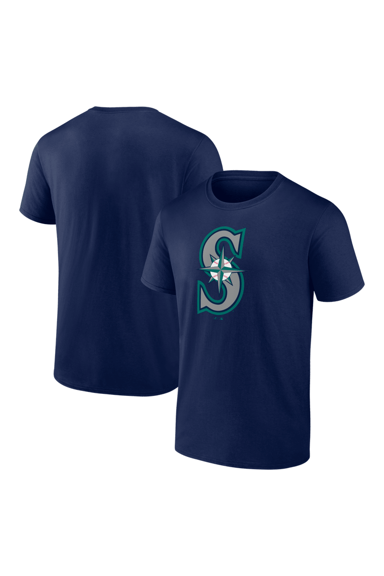 Men's Logo Athletic Navy Seattle Mariners Official Logo T-Shirt, Main, color, Navy