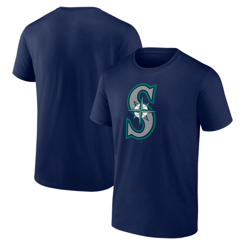 Men's Logo Athletic Navy Seattle Mariners Official Logo T-Shirt