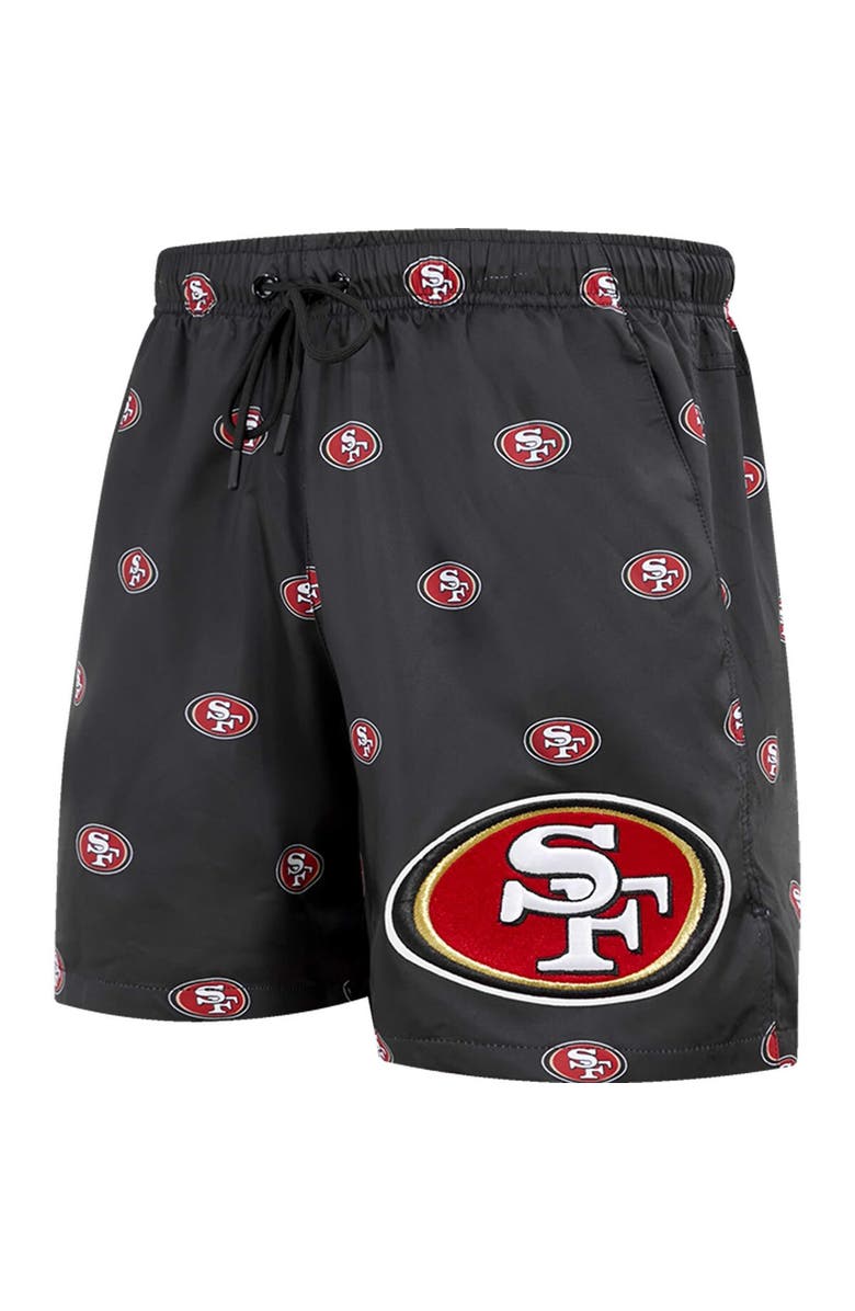 PRO STANDARD Men's Pro Standard Black San Francisco 49ers Allover Print Mini Logo Shorts, Alternate, color, Black