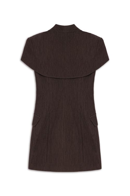 Nocturne Brown Tailored Mini Dress With Structured Bolero In Brown