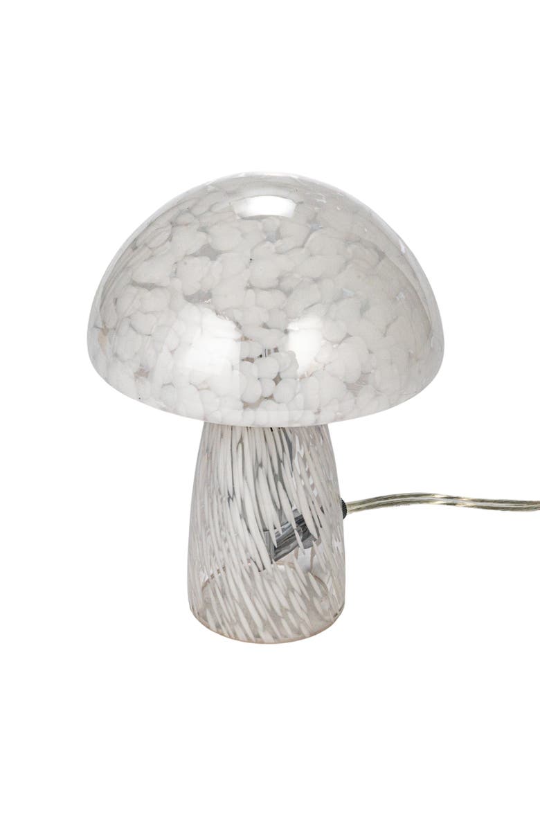 Storied Home Round Blown Glass Mushroom Shaped Table Lamp with Inline Switch, Main, color, 
