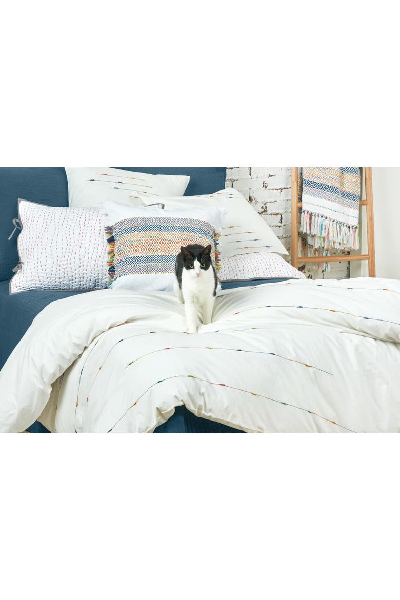 Raina Ombre Rainbow Dyed 100% Cotton Euro Pillow Sham 26" x 26", Alternate, color, White