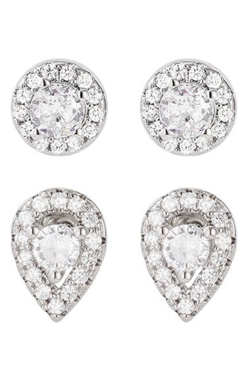 Adornia Set Of 2 Assorted Cubic Zirconia Stud Earrings