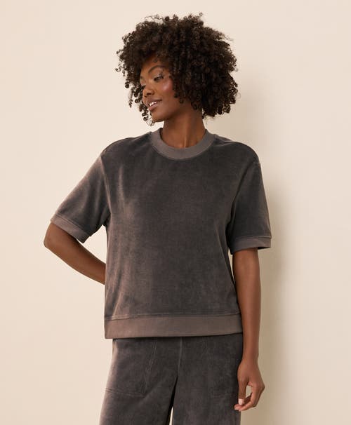 Pact Organic Cotton Pure Velour Sweatshirt Tee In Gray