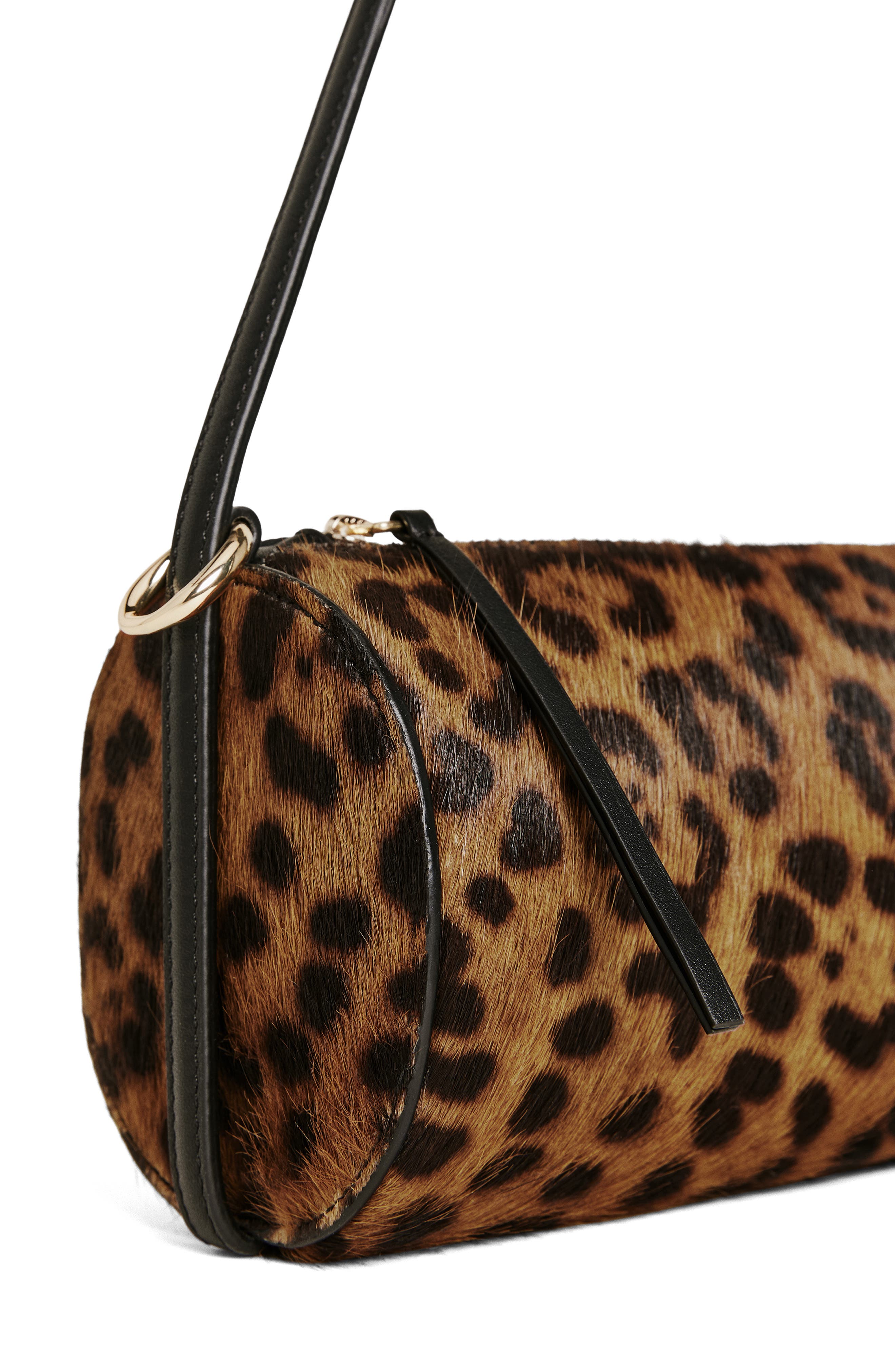Reformation Simona Suede Cylinder Shoulder Bag, Alternate, color, Leopard Calfhair