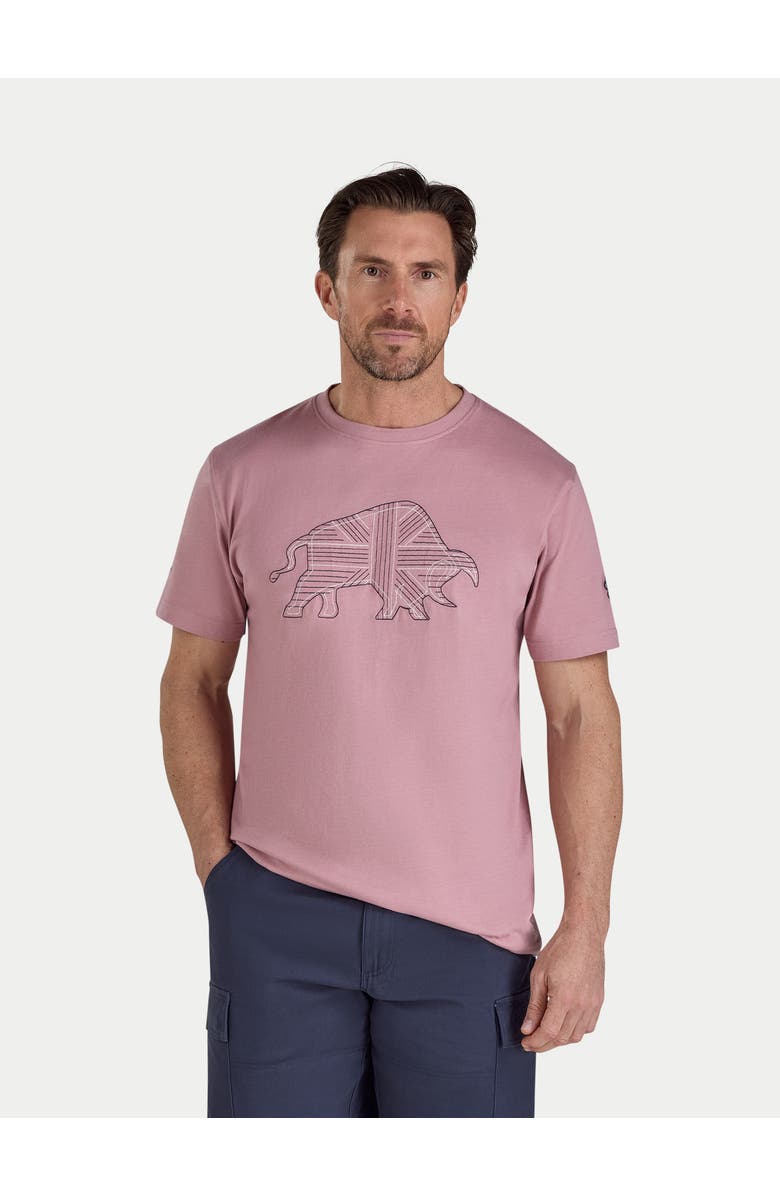 Raging Bull Stitched Bull Crew Neck T-Shirt, Main, color, Rose