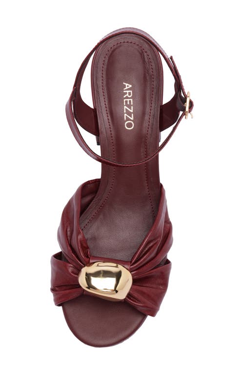 Arezzo Flora Ankle Strap Sandal In Burgundy