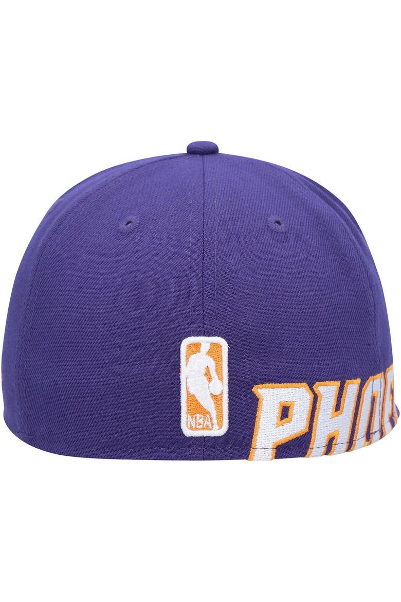 Men's New Era Purple Phoenix Suns Side Arch Jumbo 59FIFTY Fitted Hat, Alternate, color, Purple