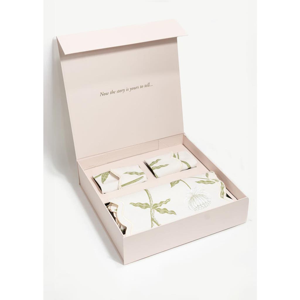 Bond & Grace Storytime Dahlias Table Linens Set In Multi