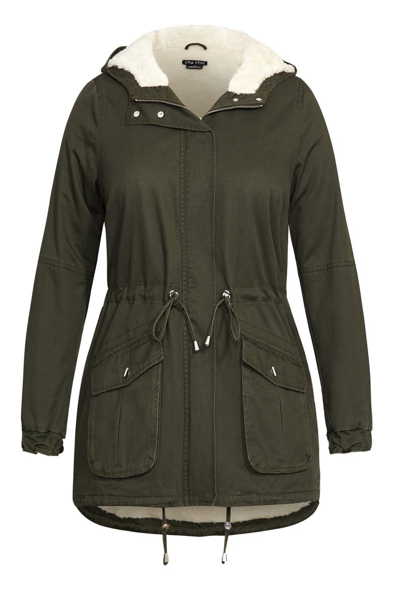 Explorer Parka with Faux Shearling Lining, Alternate, color, KHAKI