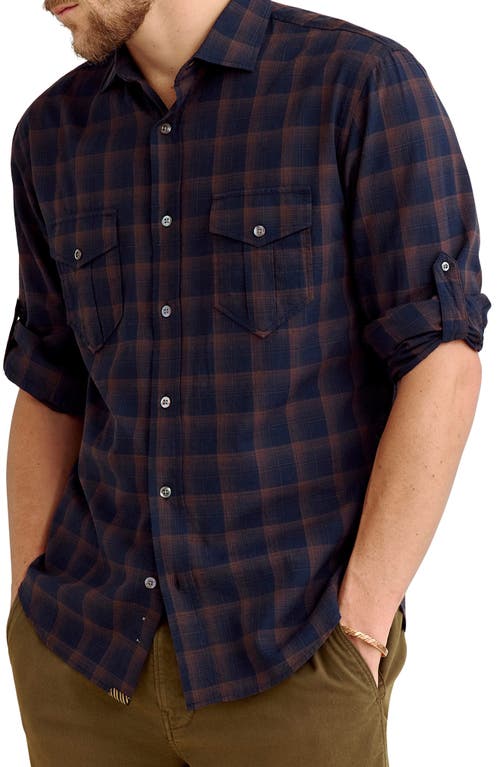 Billy Reid Scout Shadow Plaid Button-up Shirt In Blue