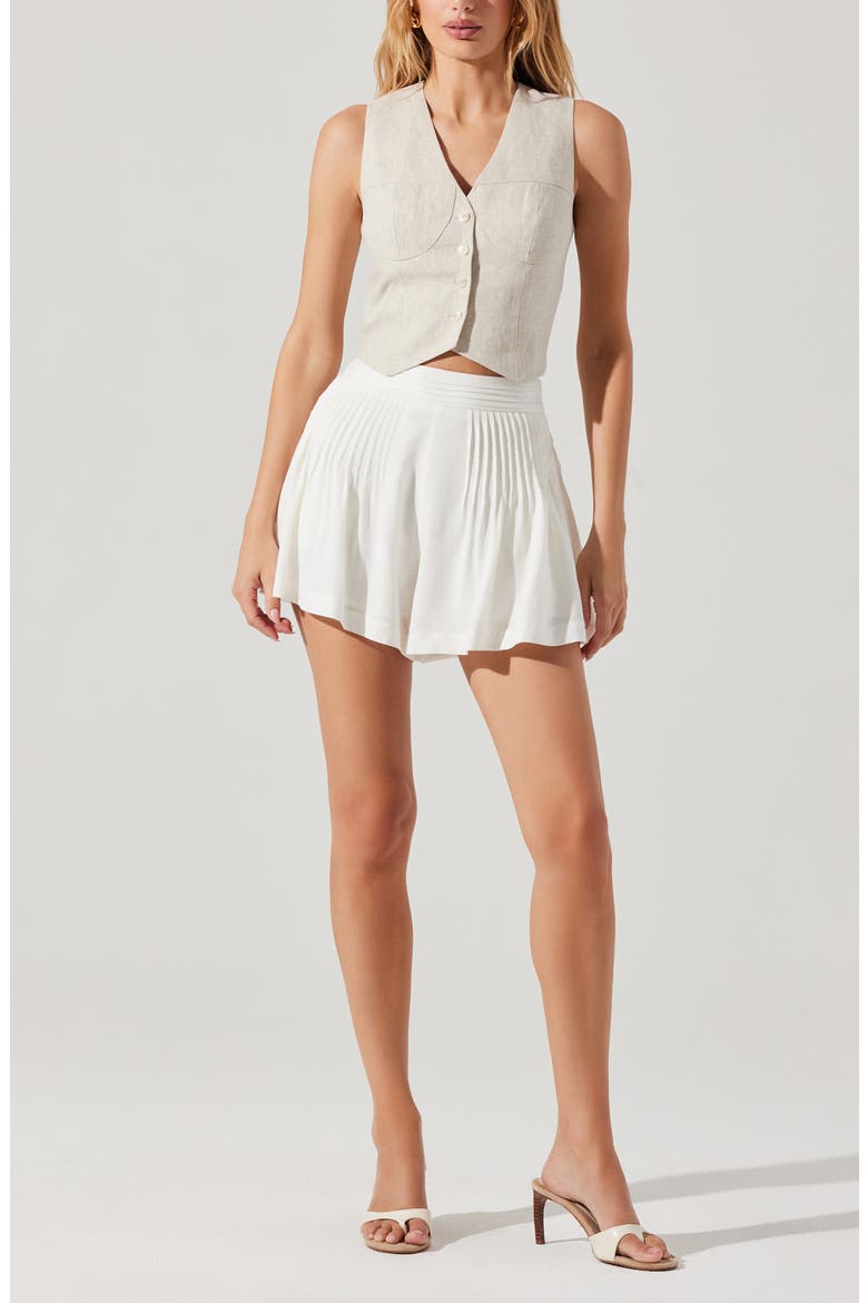 Ciro Pintuck Shorts, Alternate, color, WHITE