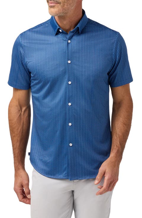 Halyard Trim Fit Short Sleeve Performance Button-Up Shirt