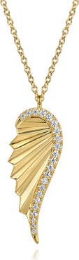 Gabriel & Co. Diamond Wing Pendant Necklace