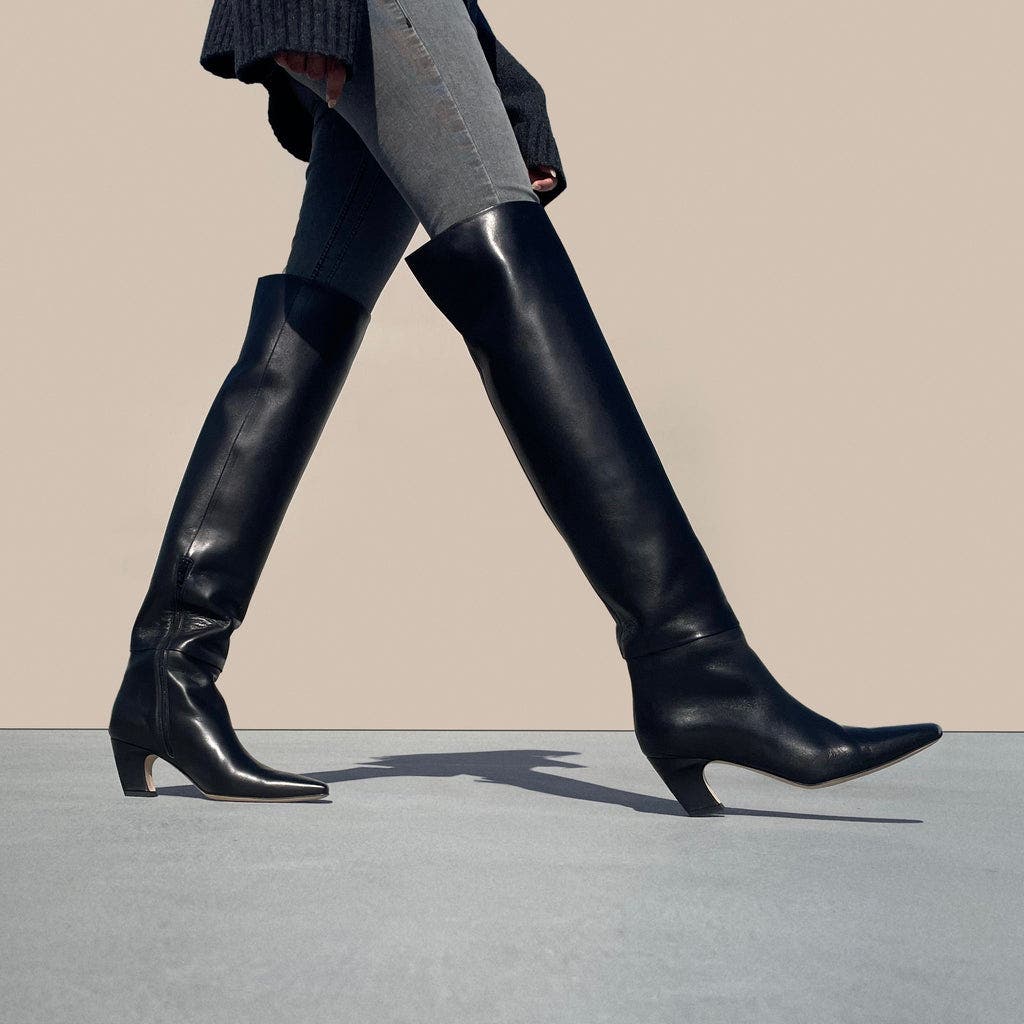 Neil J. Rodgers Meg Over The Knee Boot, Alternate, color, Black Nappa