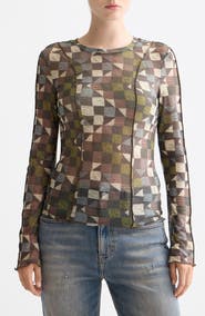 Scotch & Soda Patchwork Print Mesh Top