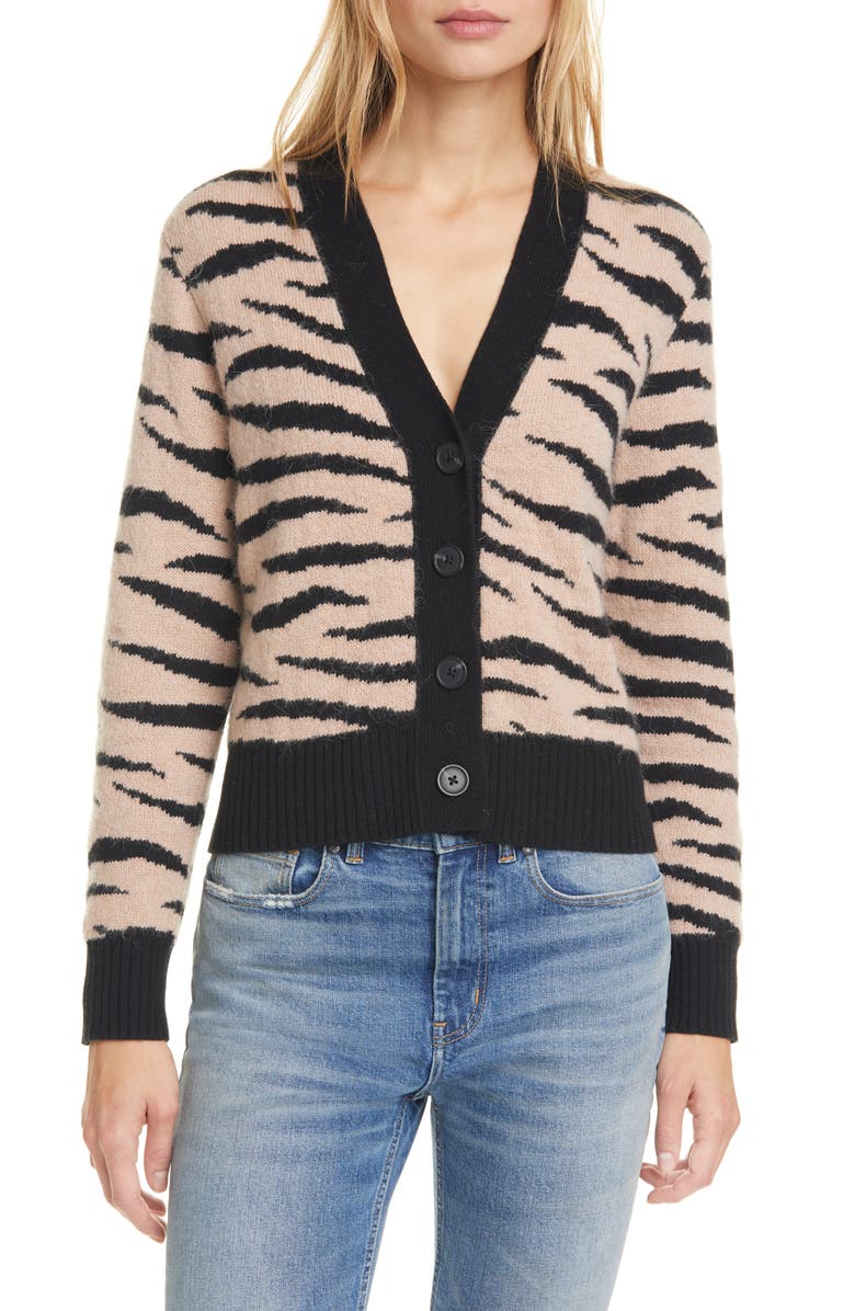 Rebecca Taylor Ziger Jacquard Cardigan, Main, color,