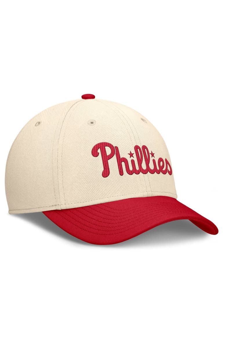 Nike Men's Nike Natural/Red Philadelphia Phillies Statement Rise Performance Flex Hat, Alternate, color,