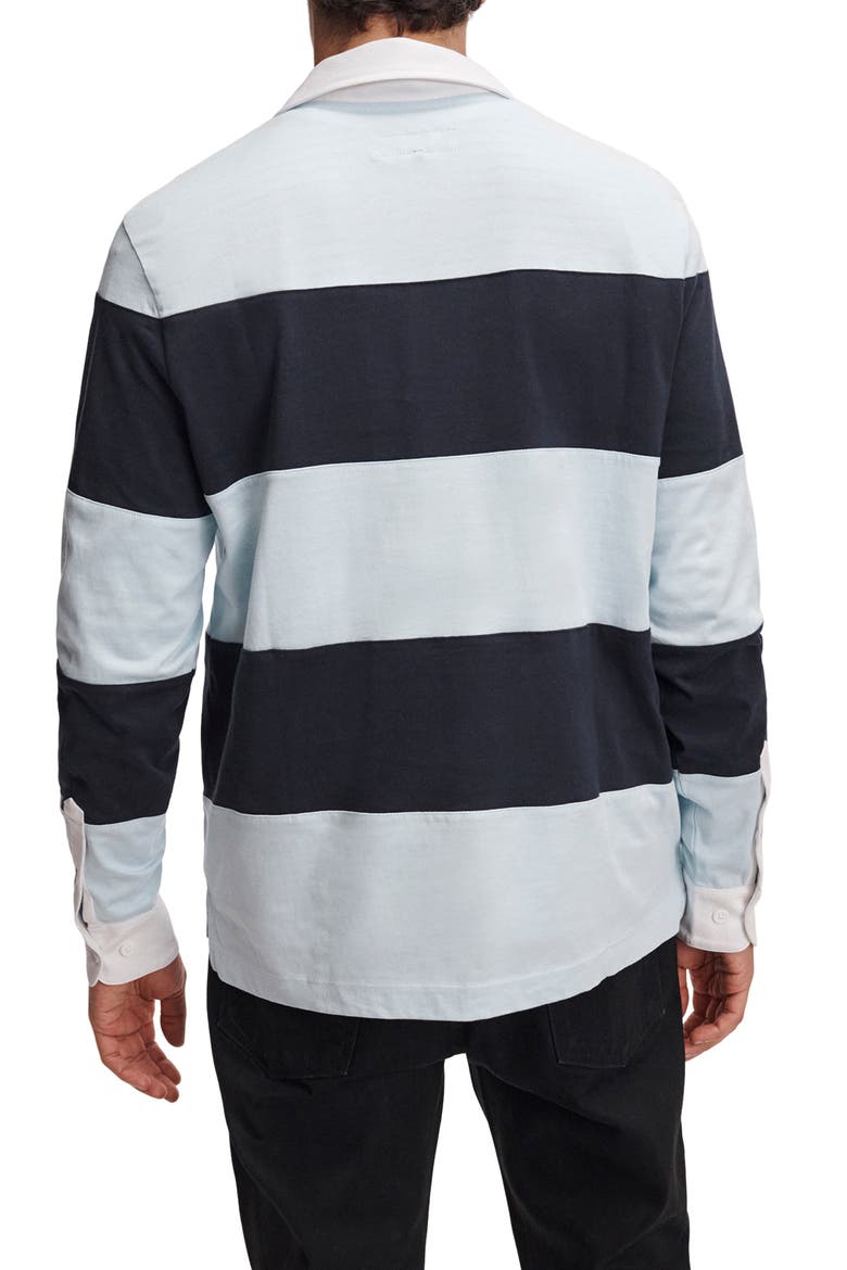 Striped Cotton Rugby Shirt, Alternate, color, LTBLM