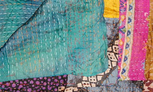 Taj Hotel Kantha Silk Blend Throw Blanket In Multi 16