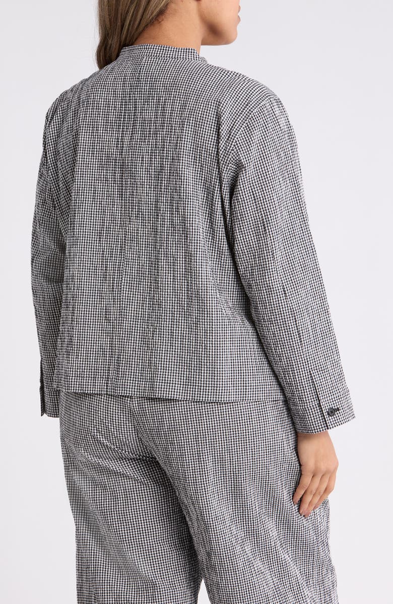 Eileen Fisher Check Print Jacket, Alternate, color, Black/ White
