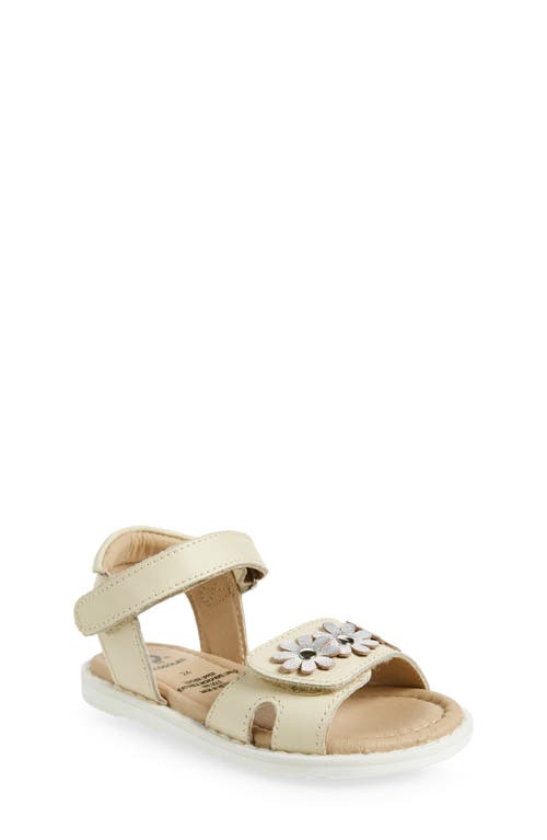 Shop Old Soles Flower Sandy Ankle Strap Sandal In Vanilla/silver