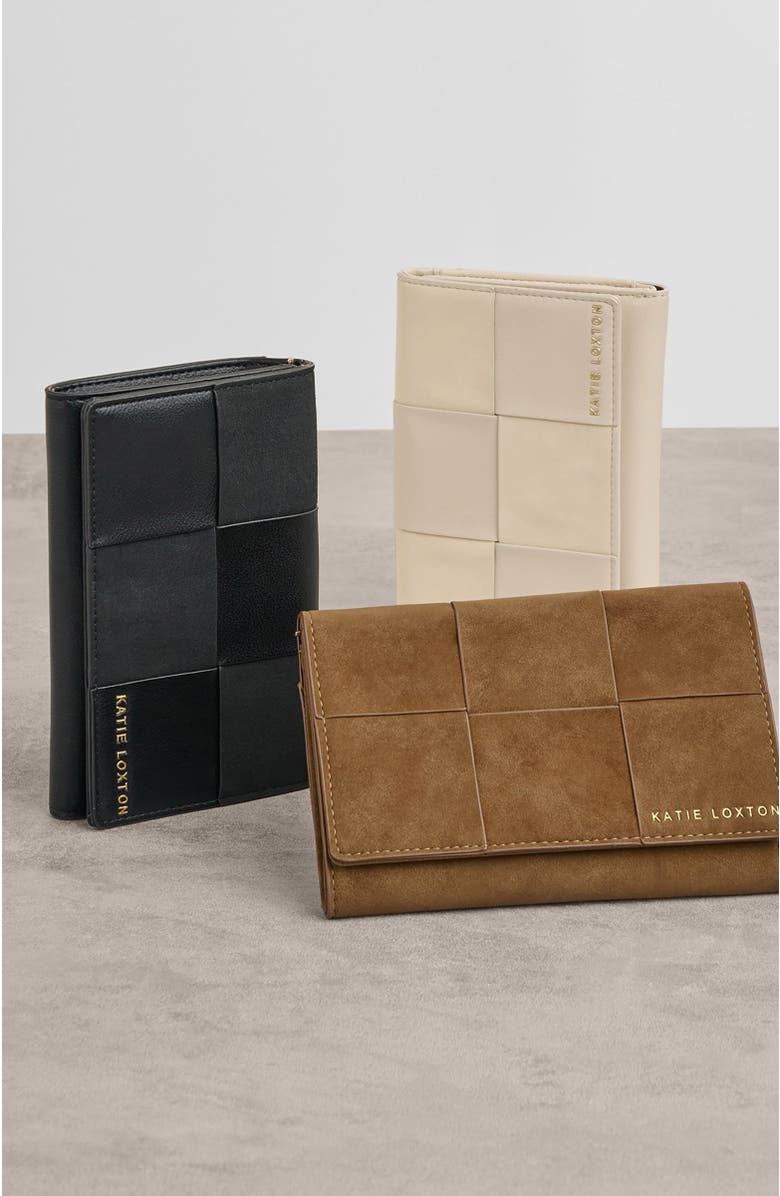 Katie Loxton Taya Woven Purse, Alternate, color, Black