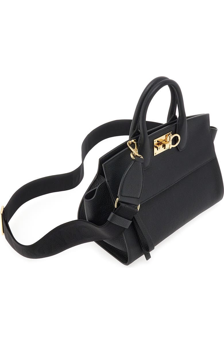 FERRAGAMO The Studio Soft Small Leather Top-Handle Bag, Alternate, color, Nero