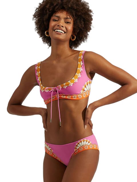 【LA DOUBLEJ】scarlett ruffled プリント swimsuit Scarlett Swimsuit in Mezzaluna Pink for Women | La DoubleJ