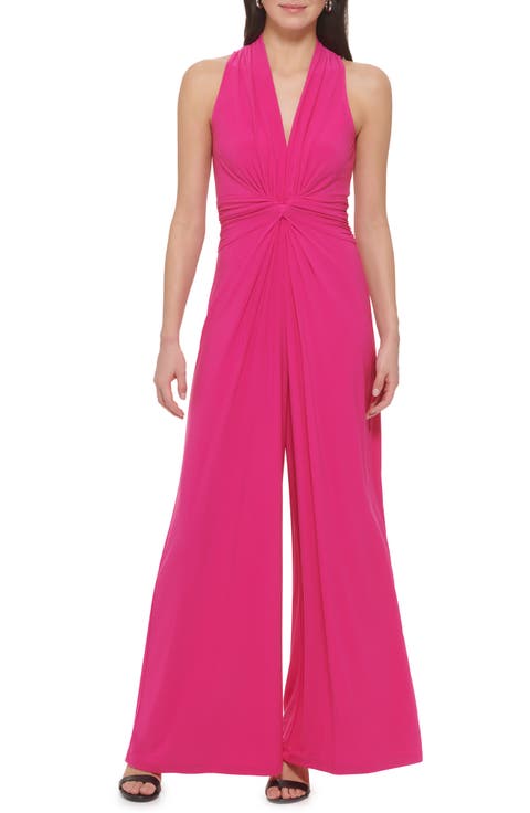 Twist Front Wide Leg Sleeveless Jumpsuit