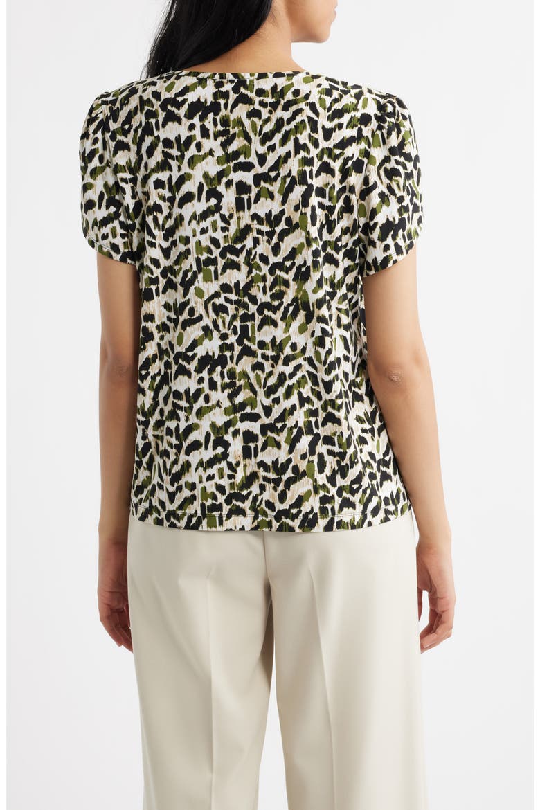 Animal Spot Tulip Sleeve Top, Alternate, color, BAY LEAF MULTI