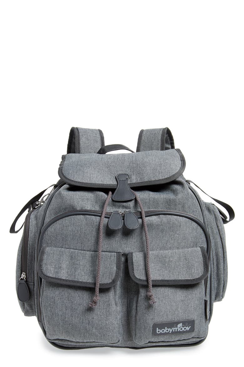 Glober Water Resistant Diaper Backpack, Main, color, SMOKEY