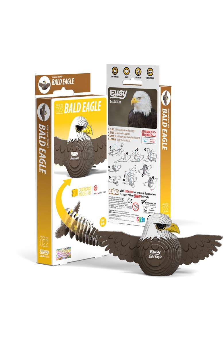 Eugy Puzzles Bald Eagle 3D Puzzle, Main, color, NO COLOR
