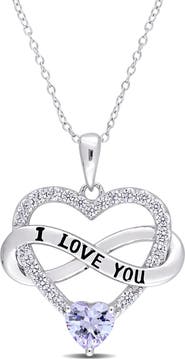 Julianna B. Color Zirconia Infinity Heart Necklace