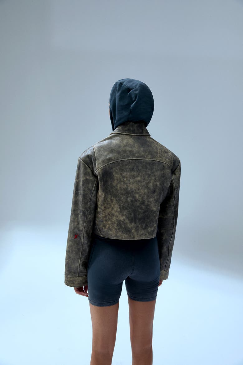 Your *Itch Wash Effect Leather Jacket, Alternate, color, grey
