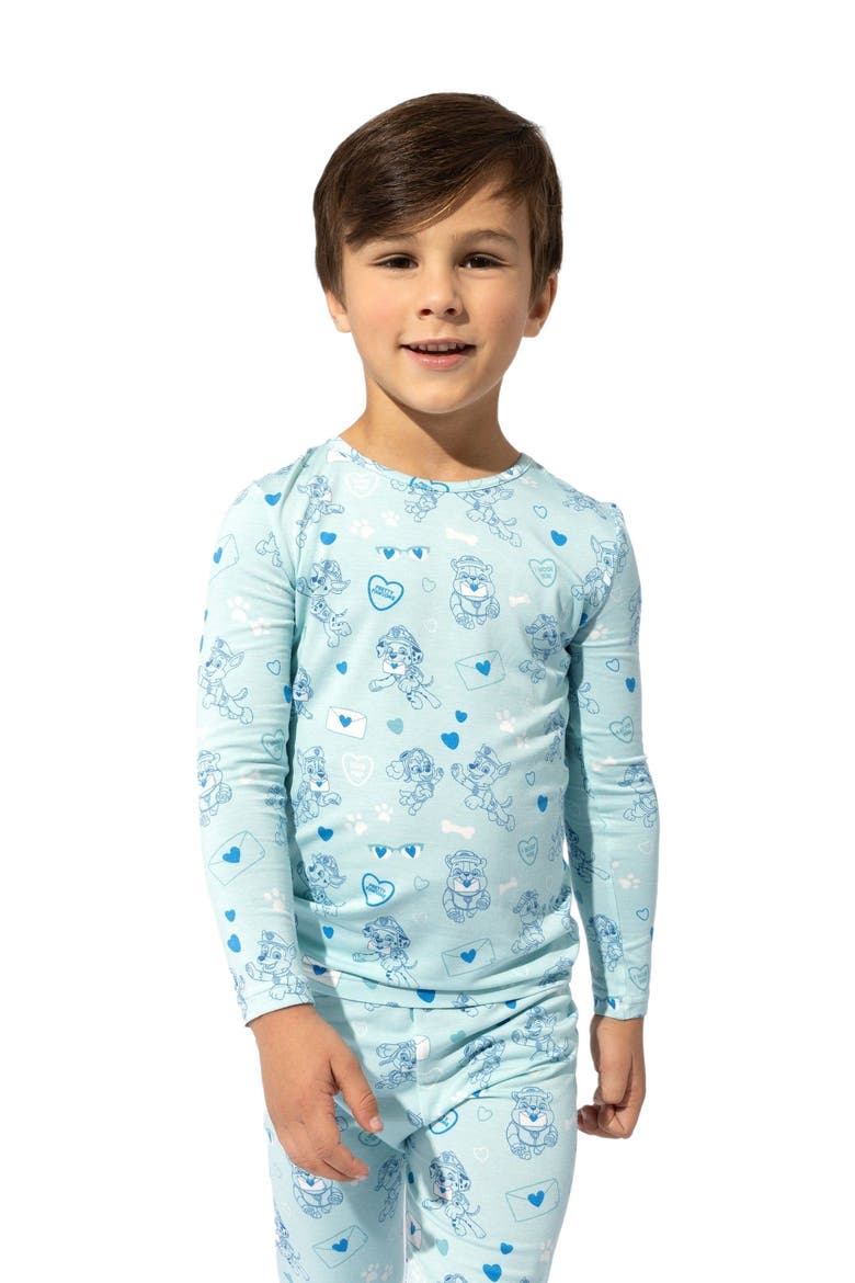 Kids' PAW Valentine Blue Set of 2 Piece Pajamas, Alternate, color, PAW Valentine Blue