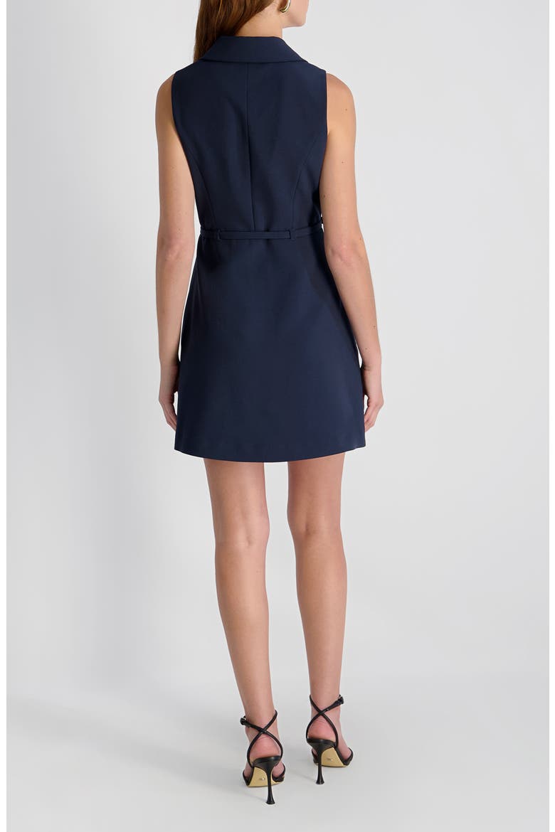 Azra Belted Sleeveless Twill Minidress, Alternate, color, MARINE