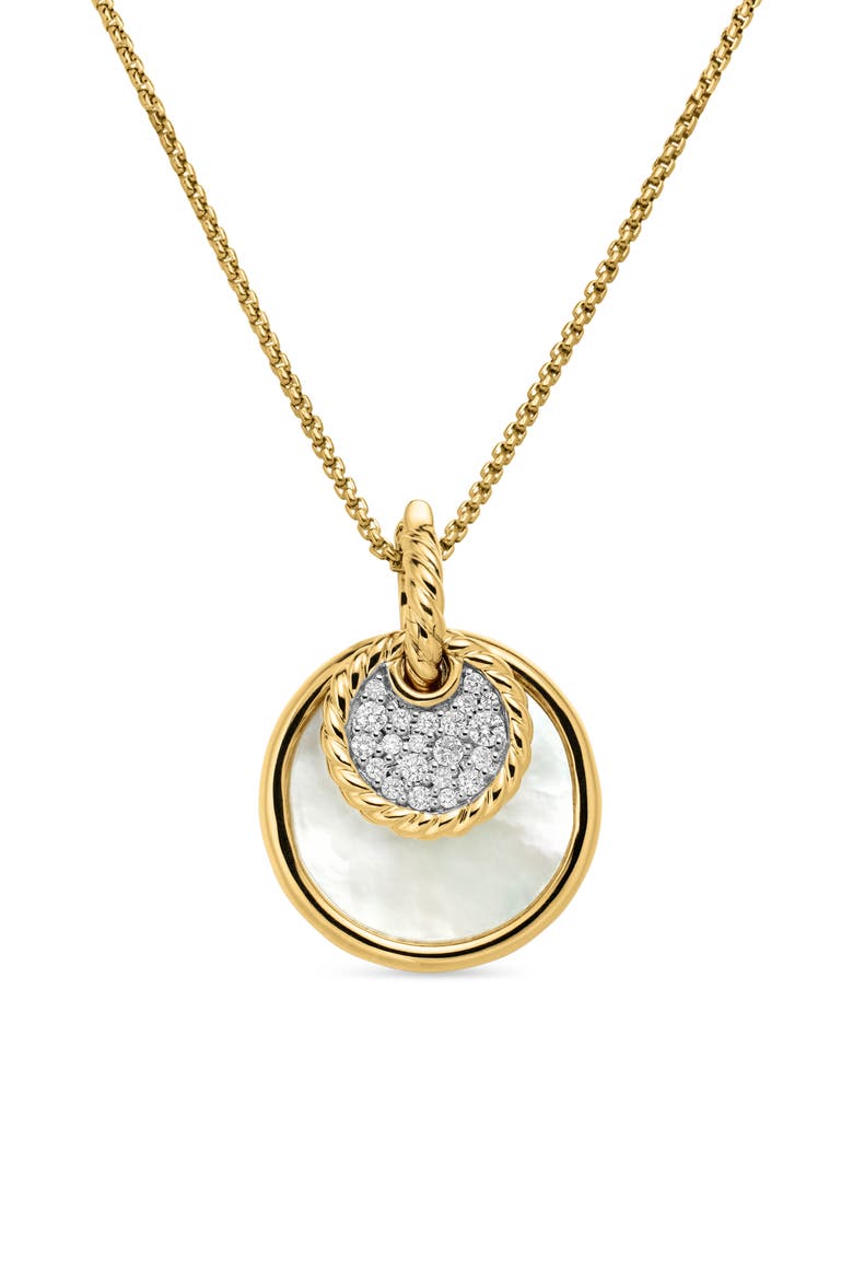 Elements Double Pendant Necklace, Alternate, color, 18K YELLOW GOLD/ DIAMOND