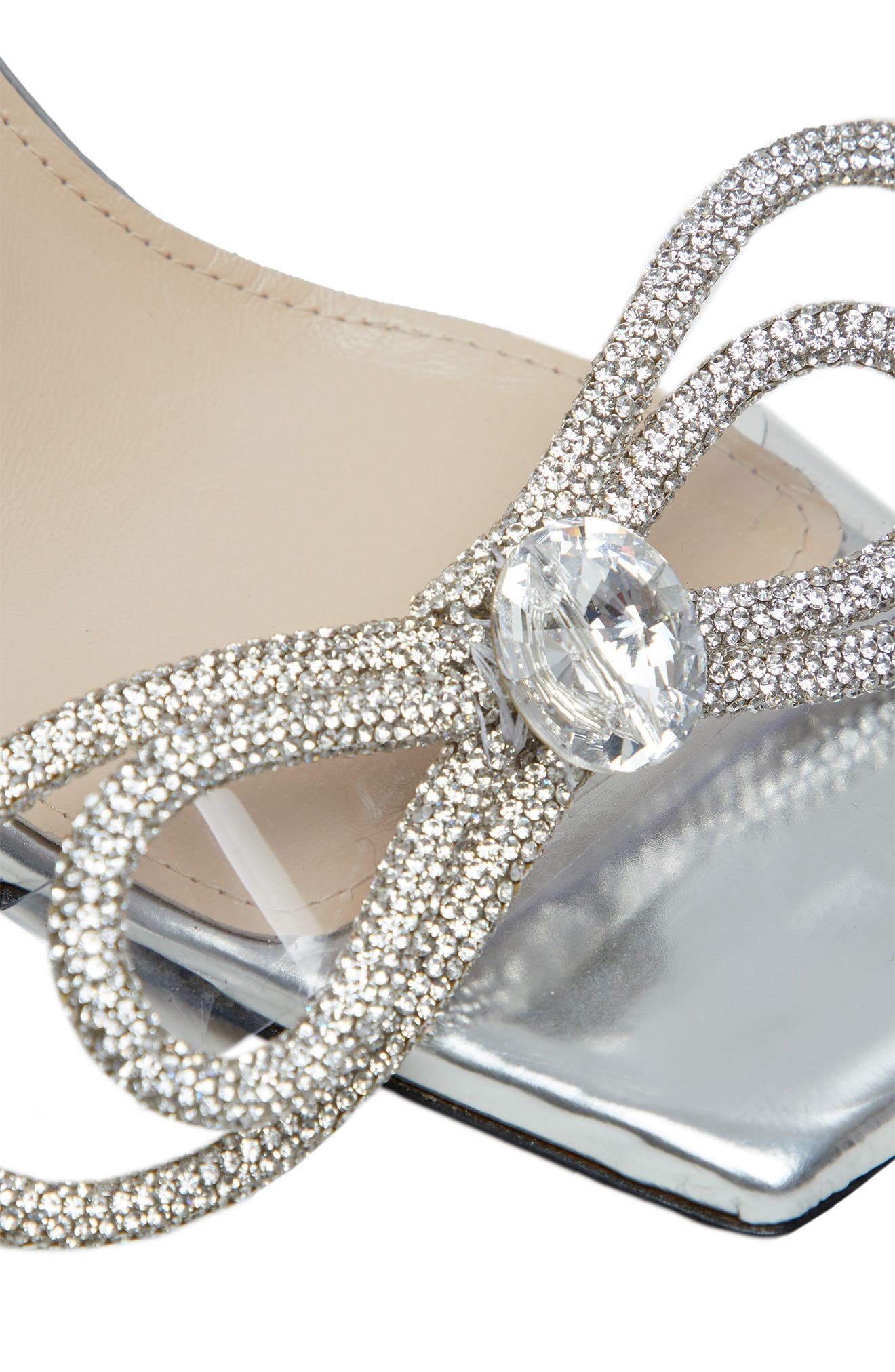 Mach & Mach Double Crystal Bow Square Toe Sandal, Alternate, color, 