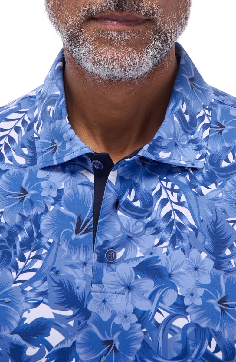 Bugatchi Hendrix Digital Floral Print Pima Cotton Polo, Alternate, color,